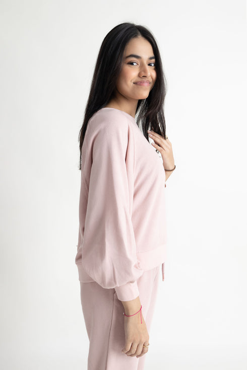 Blush Pink Cropped Sweatshirt